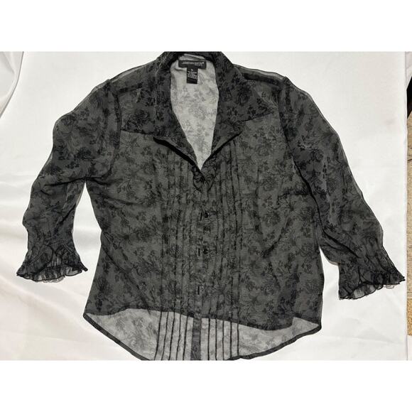 jonathan martin Tops - Jonathan Martin sz XL Women's Sheer Floral Top Cover whimsigoth fairy witchy